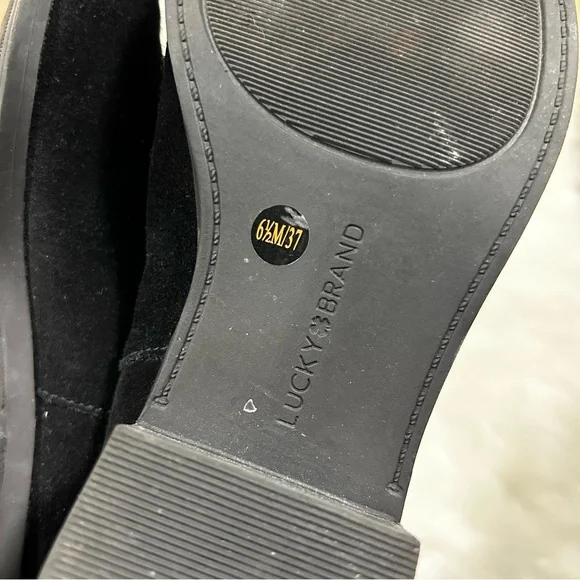 Lucky Brand Lefara Pointed Toe Black Suede Leather Western Women's Boots 6.5 - Picture 5 of 6